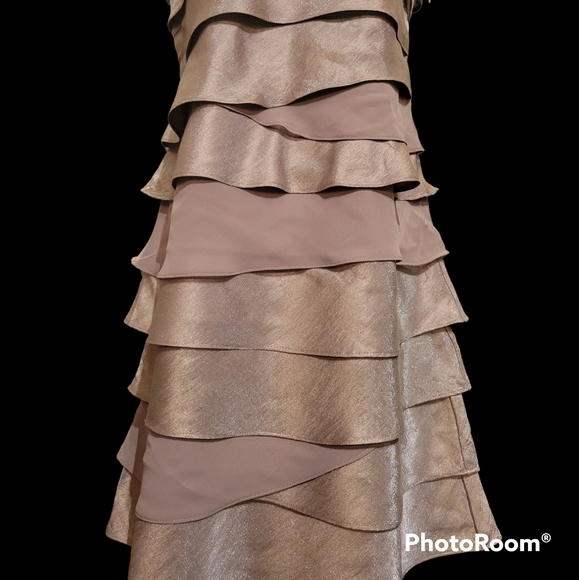 NWOT SLfashions 12 Party Dress Stoned Collar Waves of Organza - Picture 2 of 15